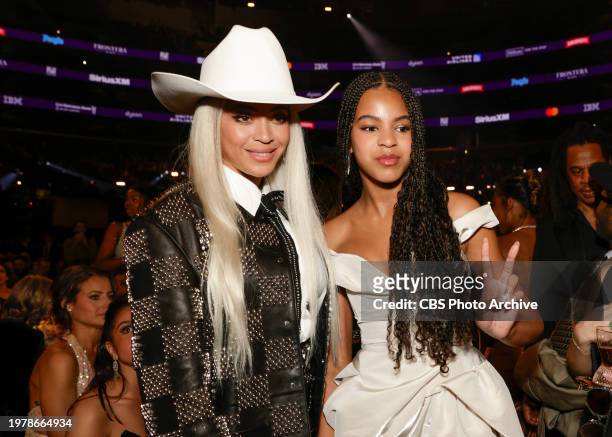 Beyoncé and Blue Ivy Carter behind the scenes at The 66th Annual Grammy Awards, airing live from Crypto.com Arena in Los Angeles, California, Sunday,...