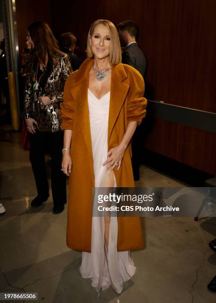 Celine Dion behind the scenes at The 66th Annual Grammy Awards, airing live from Crypto.com Arena in Los Angeles, California, Sunday, Feb. 4 on the...