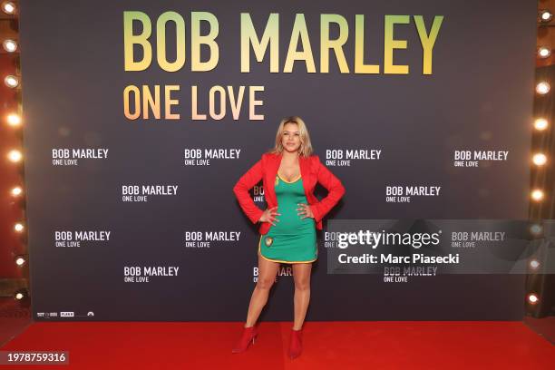 Séverine Ferrer attends the Paris Premiere of "Bob Marley: One Love" at Le Grand Rex on February 01 in Paris, France.
