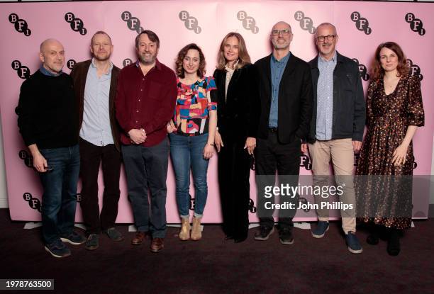Producer Philip Clarke, actors Robert Webb, David Mitchell, Isy Suttie, Rachel Blanchard and writers Jesse Armstrong and Sam Bain with host Cariad...