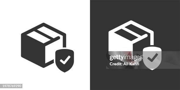 delivery protection icon. solid icon that can be applied anywhere, simple, pixel perfect and modern style. - cardboard car stock illustrations