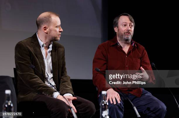 Robert Webb and David Mitchell attend the 20th Anniversary Screening and Q&A of "Peep Show" at BFI Southbank on February 01, 2024 in London, England.