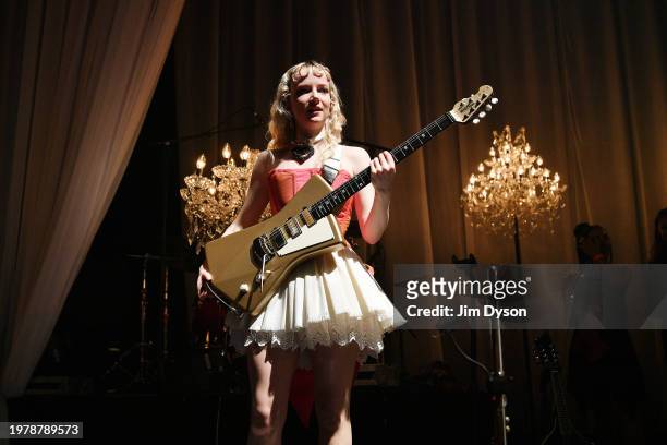 Emily Roberts of The Last Dinner Party performs at The Roundhouse on February 01, 2024 in London, England.
