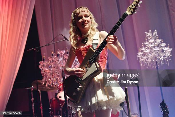 Emily Roberts of The Last Dinner Party performs at The Roundhouse on February 01, 2024 in London, England.
