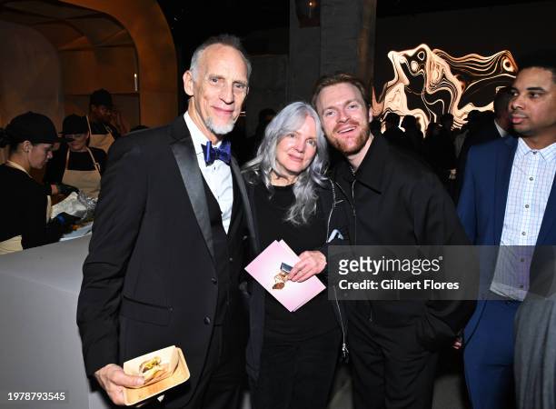 Patrick O'Connell, Maggie Baird and Finneas at Universal Music Group's GRAMMYs After Party held on February 4, 2024 in Los Angeles, California.