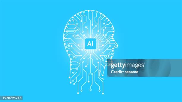 brain circuit diagrams, artificial intelligence, modern technology and technical support, smart tech chips inside the brain's circuit diagrams - science technology engineering math stock illustrations