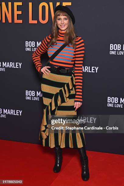 Frédérique Bel attends the "Bob Marley : One Love" premiere at The Grand Rex on February 01, 2024 in Paris, France.