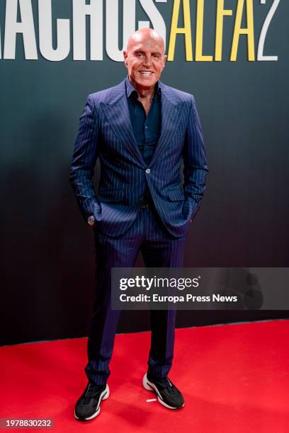 Kiko Matamoros poses during a photocall for the presentation of the second season of 'Machos Alfa', at Florida Park Pº de Panama, on February 1 in...