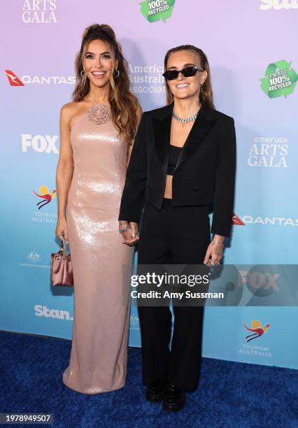 Chrishell Stause and G Flip attend the 21st Annual G'Day USA Arts Gala at Skirball Cultural Center on February 01, 2024 in Los Angeles, California.