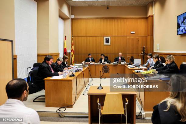 Brazilian footballer Dani Alves attends his trial at the High Court of Justice of Catalonia in Barcelona, on February 5, 2024. Brazilian footballer...