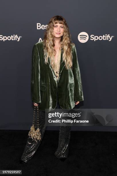 Sofia Reyes attends Spotify's 2024 Best New Artist Party at Paramount Studios on February 01, 2024 in Los Angeles, California.