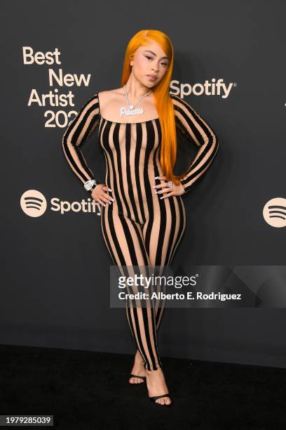 Ice Spice attends the 2024 Spotify Best New Artist Party at Paramount Studios on February 01, 2024 in Los Angeles, California.