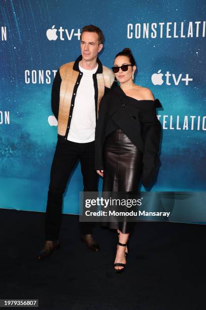 James D'Arcy and Noomi Rapace attend AppleTV+ new drama series "Constellation" photo call at Four Seasons Hotel Los Angeles at Beverly Hills on...