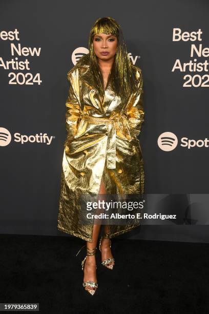 Shani James attends the 2024 Spotify Best New Artist Party at Paramount Studios on February 01, 2024 in Los Angeles, California.