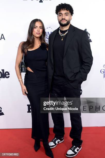 Jade Smith and Jed Tavernier attend the GRAMMY Influencer Activation at GRAMMY House during the 66th GRAMMY Awards on February 01, 2024 in Los...