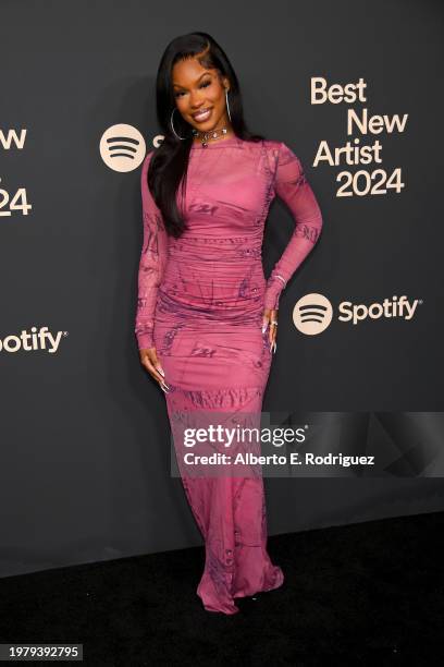 Monaleo attends the 2024 Spotify Best New Artist Party at Paramount Studios on February 01, 2024 in Los Angeles, California.