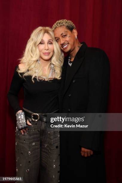 Cher and Alexander Edwards attend the Warner Music Group Pre-Grammy Party at Citizen News Hollywood on February 01, 2024 in Los Angeles, California.