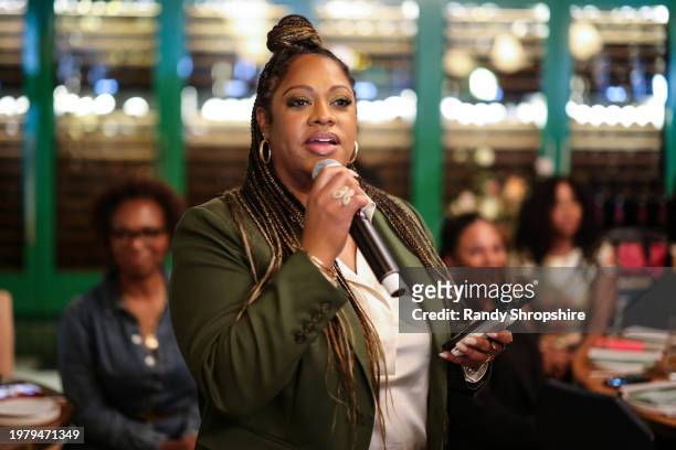 Lisa Joseph Metelus speaks during 2024 Celebration of Black Women in Entertainment hosted by CAA Amplify at Merois | West Hollywood on February 01,...