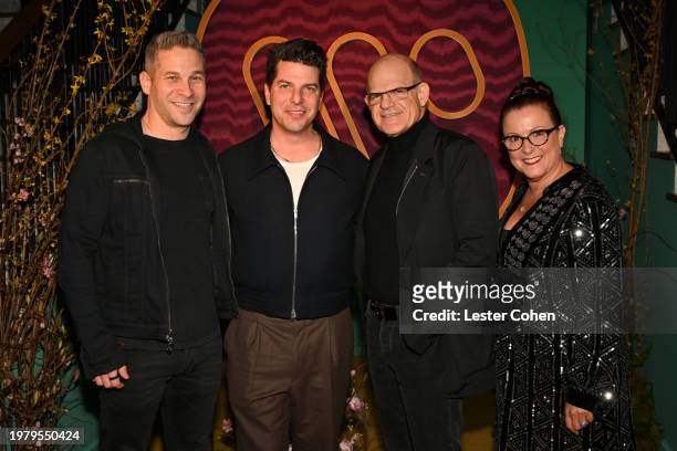 Jared Fox, Mike Chester, Scott Greenstein, and CFO at Warner Records Michele Nadelman attend the Warner Music Group Pre-Grammy Party at Citizen News...