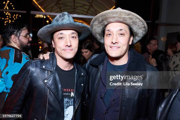 Jonnie Houston and Mark Houston attend Morrison Hotel Gallery and Stand Together Music's The GRAMMY Party Celebrating the Legacy and Photography of...
