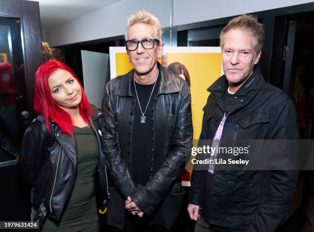 Marianna Watermann, Greg Watermann, and Michael Friedman attend Morrison Hotel Gallery and Stand Together Music's The GRAMMY Party Celebrating the...