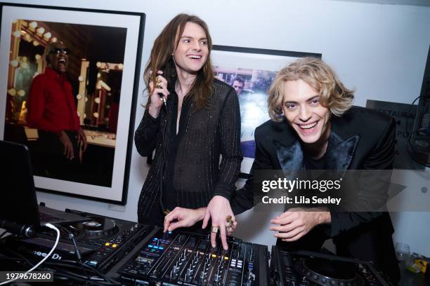 Jack James Busa and Daniel Walters of The Muses perform during Morrison Hotel Gallery and Stand Together Music's The GRAMMY Party Celebrating the...