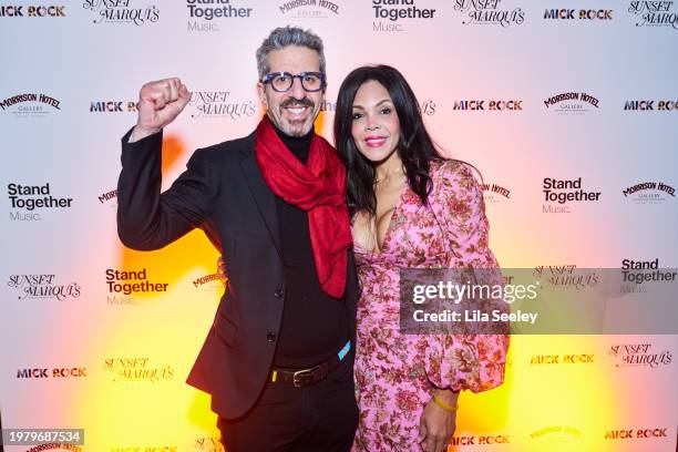 Jason Flom and Khaliah Ali attend Morrison Hotel Gallery and Stand Together Music's The GRAMMY Party Celebrating the Legacy and Photography of Mick...