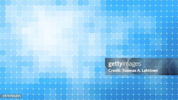 abstract grid background of rounded bright light blue squares with color gradient. - wallpaper pattern stock pictures, royalty-free photos & images