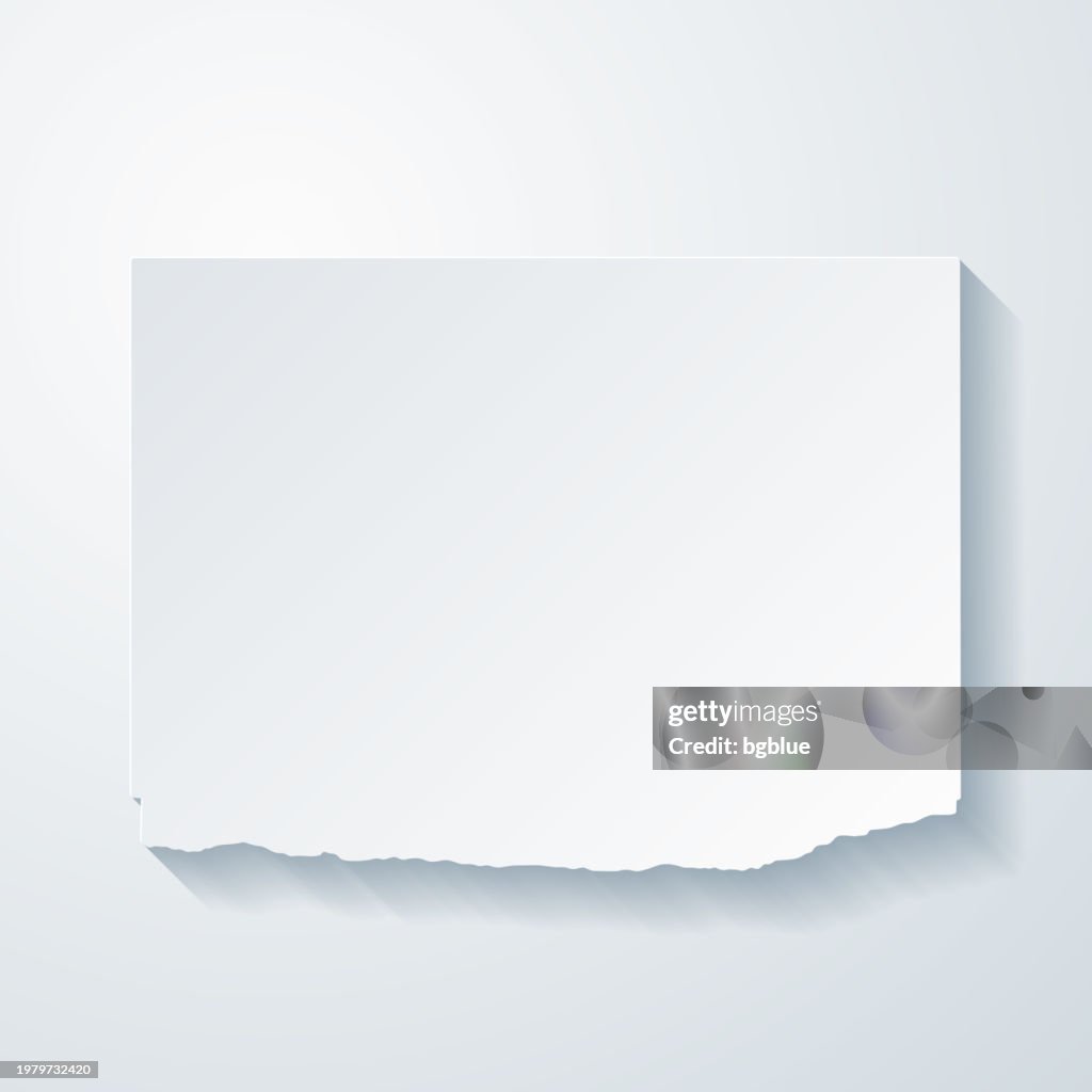 Buffalo County, Nebraska. Map with paper cut effect on blank background