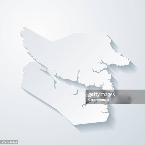 beaufort county, north carolina. map with paper cut effect on blank background - beaufort north carolina stock illustrations