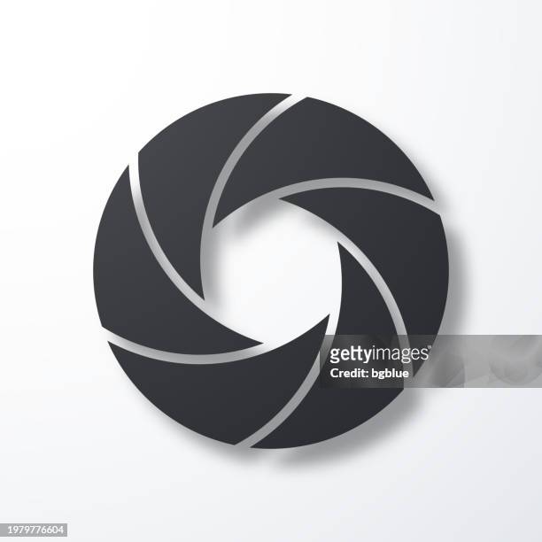 camera shutter. icon with shadow on white background - photo shoot vector stock illustrations