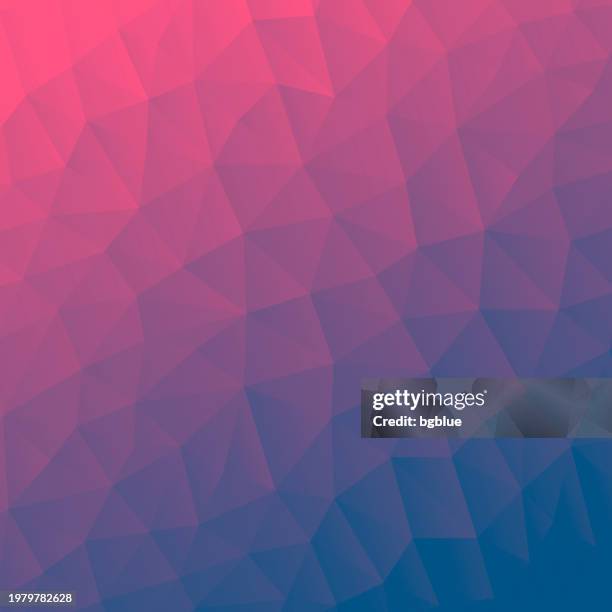 polygonal mosaic with pink gradient - abstract geometric background - low poly - gradient mesh red stock illustrations