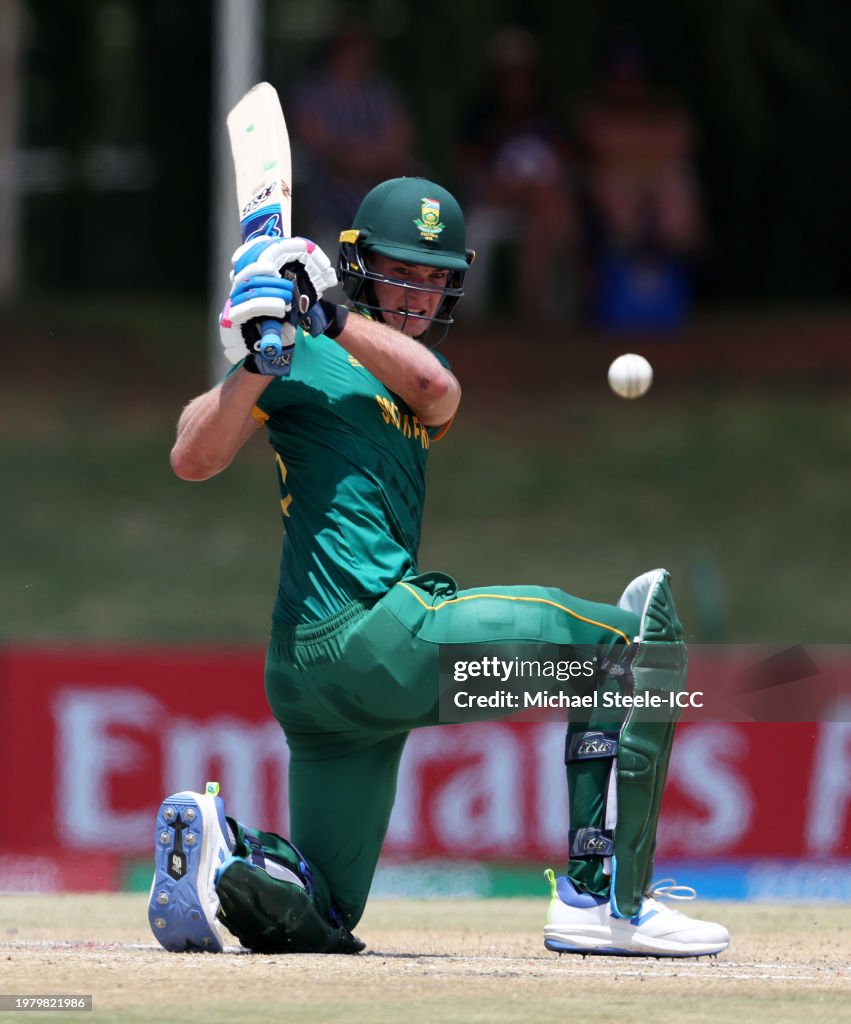 Nick Riley Cricketer Riley Norton of South Africa plays a shot during the ICC U19 Men's ...