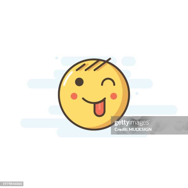 emoji face savouring delicious food, smiling face savoring licking lips, smiley emoticon - smiley face emoticon stock illustrations