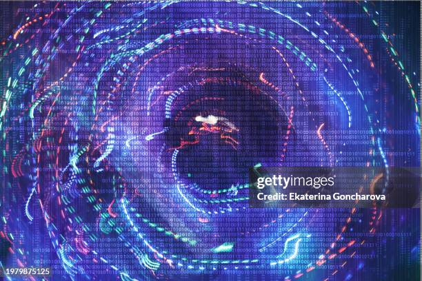 cybernetic vortex of binary code - webdesign stockfoto's en -beelden