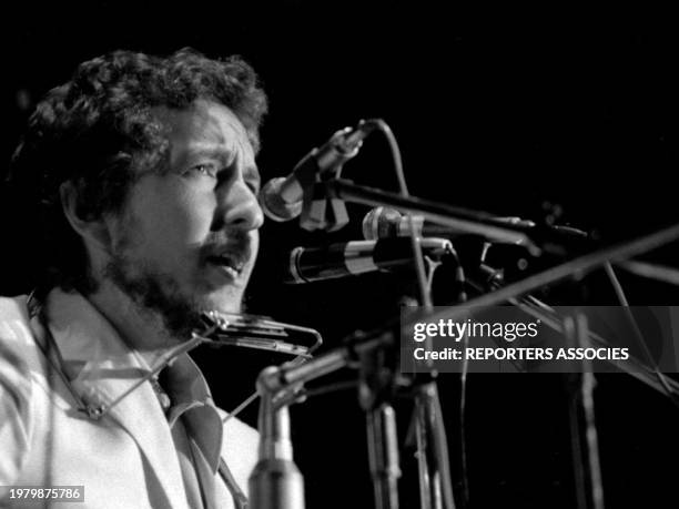 Bob Dylan en concert au Festival de l'île de Wight le 31 aout 1969, Royaume-Uni