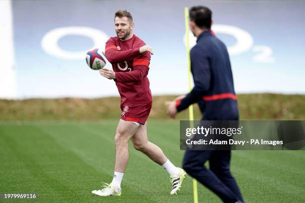 England's Elliot Daly during a training at Honda England Rugby Performance Centre, Pennyhill Park, Bagshot. Picture date: Monday February 5, 2024.