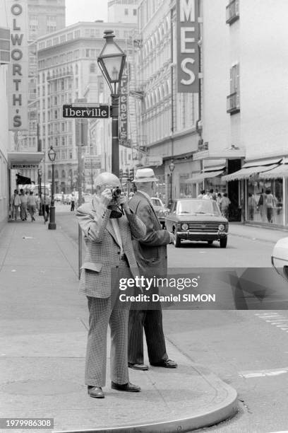 Touristes dans une rue de La Nouvelle-Orléans, en avril 1976.