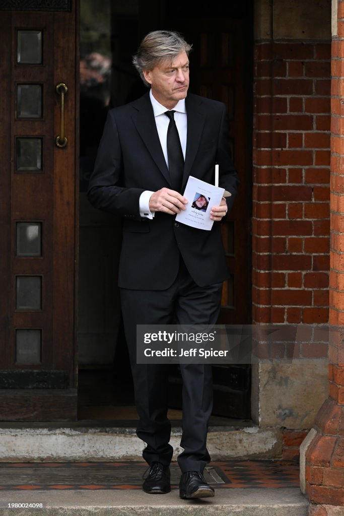 R. Derek Rapper Richard Madeley departs the funeral of Derek Draper at St Mary the ...