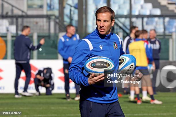 Head coach Gonzalo Quesada of Italy attends a training session at Stadio Olimpico on February 02, 2024 in Rome, Italy.