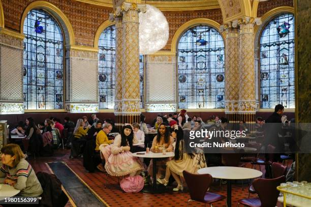 People are visiting the Victoria and Albert Museum in London, England, on February 4, 2024.