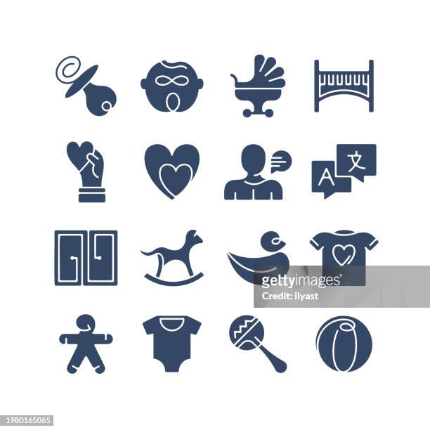 flex icon set for child care - daycare stock illustrations