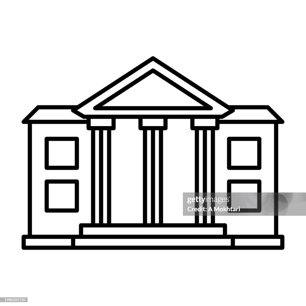 Icon of the White House, bank, justice, museum...