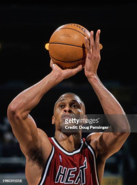 Brown, Power Forward and Center for the Miami Heat prepares to make a free throw shot during the NBA Atlantic Division basketball game against the...