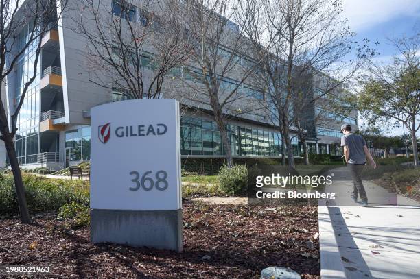 The Gilead headquarters in Foster City, California, US, on Monday, Jan. 29, 2024. Gilead Sciences Inc. Is scheduled to release earnings figures on...
