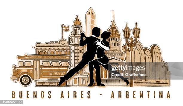 buenos aires argentina - obelisco-de-buenos-aires stock illustrations