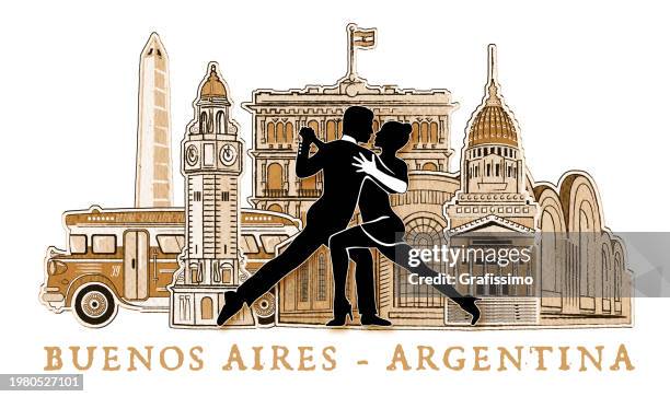 buenos aires argentina - obelisco-de-buenos-aires stock illustrations