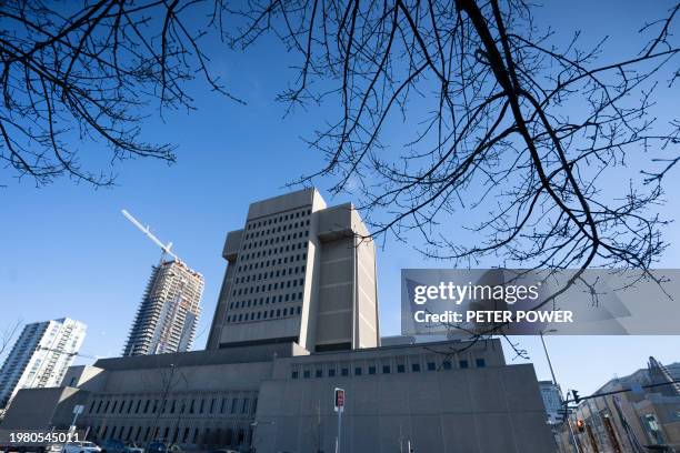 The Ontario Court of Justice is seen in London, Ontario on February 5, 2024 where the five hockey players accused in the World Juniors sexual assault...