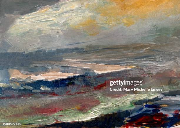winter landscape abstract - abstract expressionism stock illustrations