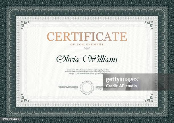 certificate diploma template - certificate award stock illustrations